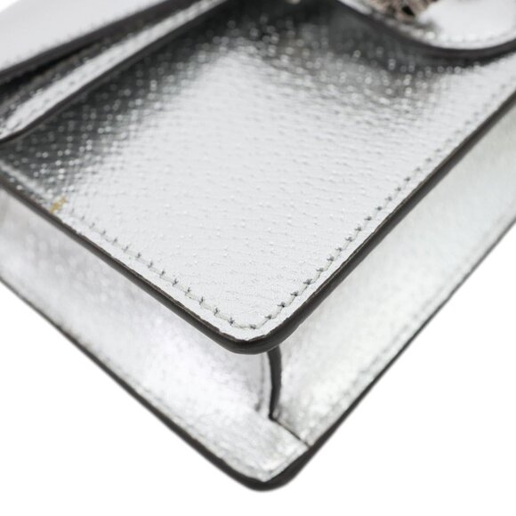 Gucci  Dionysus Super Mini Metallic Leather Crossbody Bag Silver 476432 - Picture 7 of 10